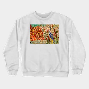 Heron and sun mosaic Crewneck Sweatshirt